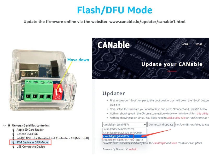 DSD TECH SH-C30G Isolated USB to CAN Adapter Based on Canable 1.0 Pro