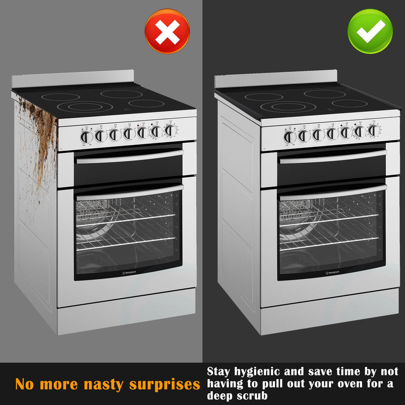 KindGa Stove Gap Covers - 30 Inch Silicone Counter Gap Filler 2 Pack Black | 0.2-1 inch gap range seal spill between appliance, countertop, oven; Long stove counter gap cover, gas stove side gap covers 30"