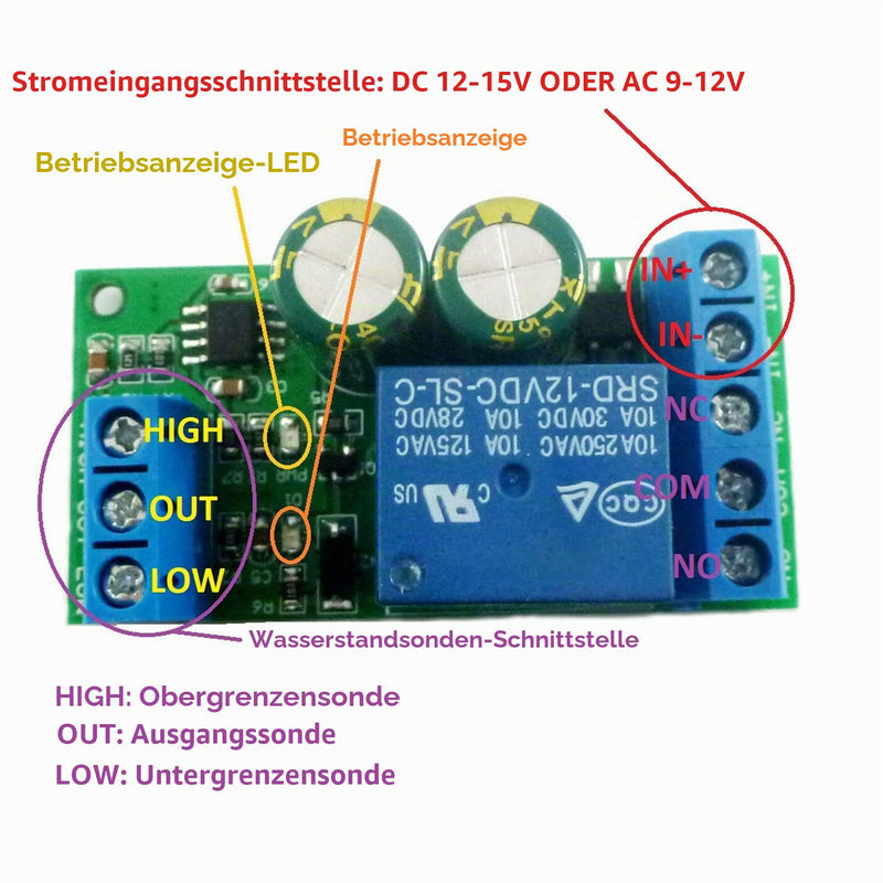 Water Level Controller Relay Liquid Level Sensor Module for Domestic Water Tower