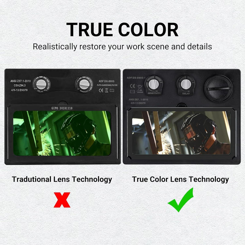 Welding Helmet Auto Darkening: DEKORPO True Color Solar Powered Auto Darkening Welding Welder Mask Hood Helmets