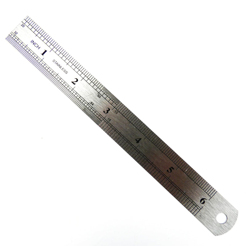 DAUMKINO® stainless steel ruler, length 15 cm, metric/imperial scale, versatile for use in hobbies, school and work