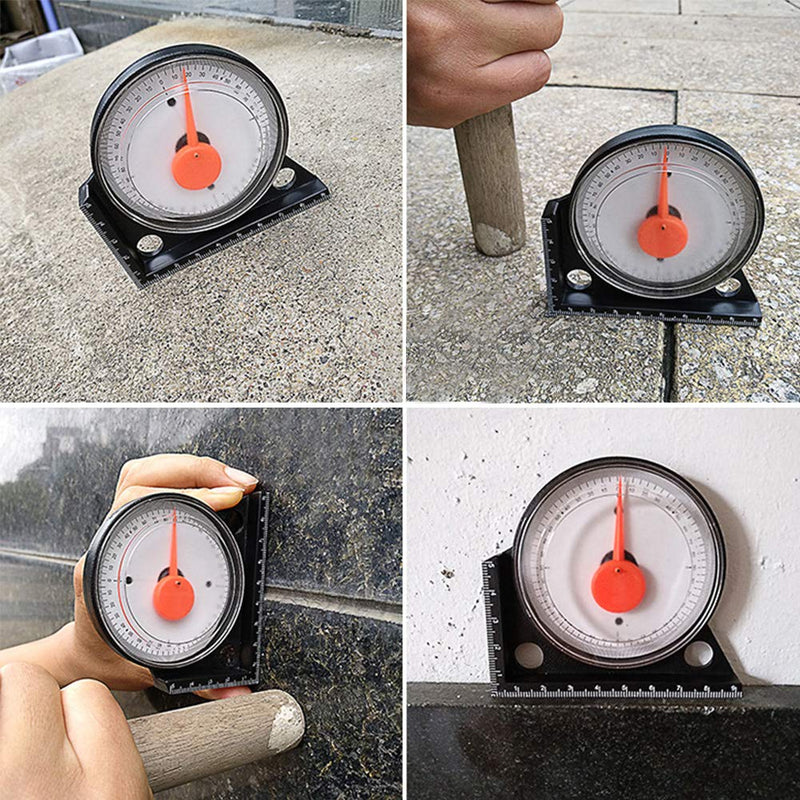 Protractor High Precision Mini Slope Measuring Device Inclinometer Multifunctional Tilt Level Ruler Magnetic Pointer Angle Meter (9.5 x 9.5 cm) 9,5x9,5 cm