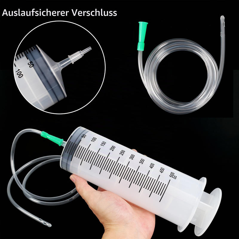 500 ml Large Syringe with Hose, Reusable Liquid Syringe | For pet feeding plant watering laboratory measurement dispensing 500ML