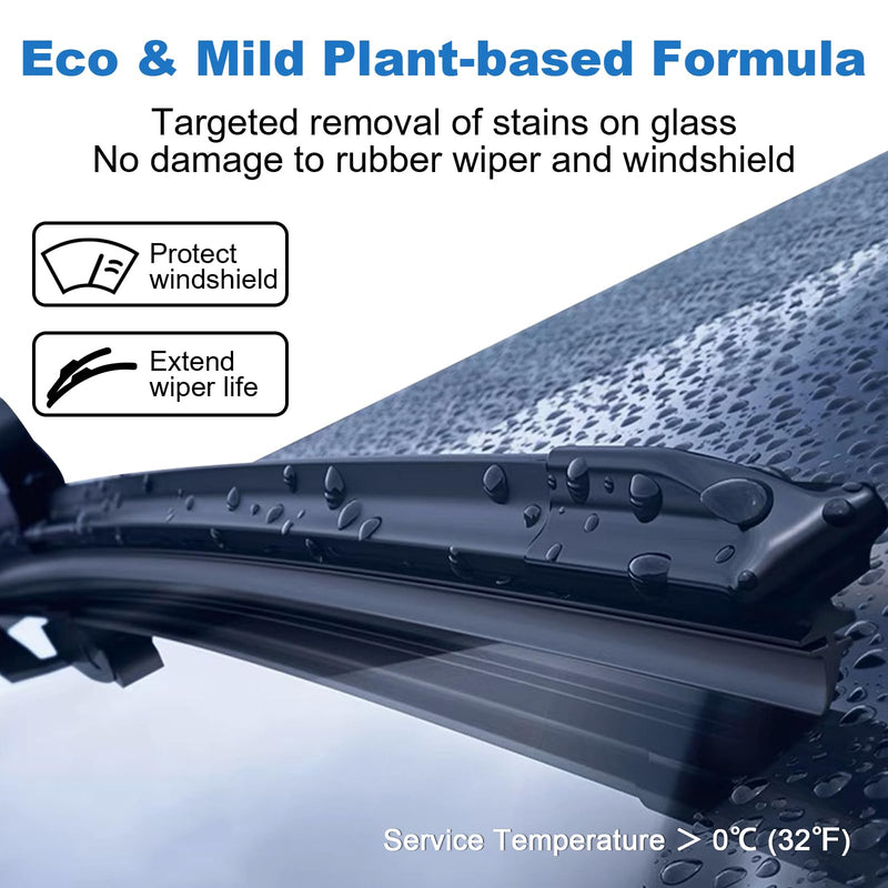 Eco Windshield Washer Fluid, 60 Sheets Makes 60 Gallons, Effectively Remove Mud, Oil, Bird Droppings, Insect Carcasses, Tree Gum, etc. No Plastic Biodegradable Car Window & Glass Cleaner