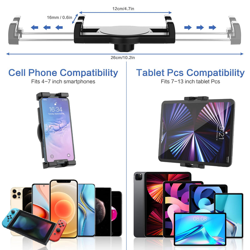 Gooseneck Car Cup Holder Tablet Mount, Truck Tablet Holder Cupholder Mount [Flexible Stable Long Arm] for 4-12.9" Tablets & Phones, iPad Pro/Air/Mini, Galaxy Tab, Huawei, iPhone Series
