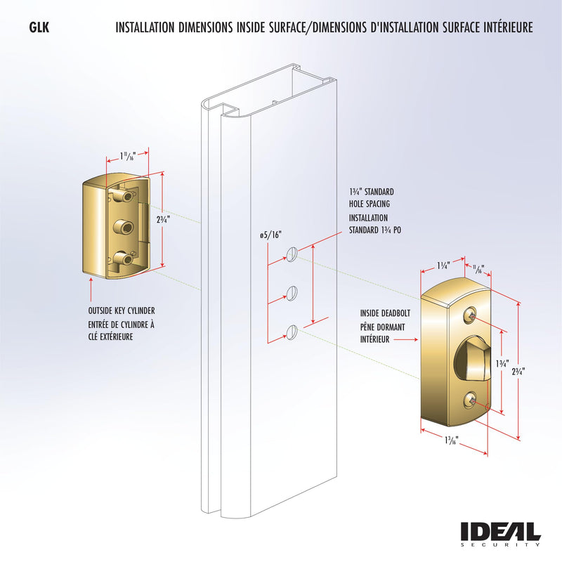 Ideal Security Model GLK Deadbolt for Storm and Screen Doors, Key Lock, Oil Rubbed Bronze (2-Piece Set)