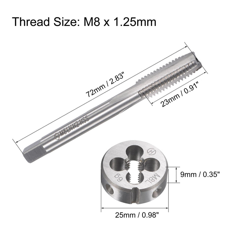 sourcing map M8 x 1.25mm left hand tap die tap alloy tool