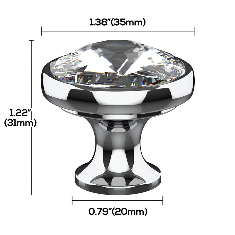 Alzassbg Clear Crystal Champagne Bronze Cabinet Knobs 10 Pack, AL1011BRG | 1.3 Inch Diameter, Crystal with Champagne Bronze Base, Decorative Hardware Pulls, for Cabinets and Drawers Champagne Bronze(Round)