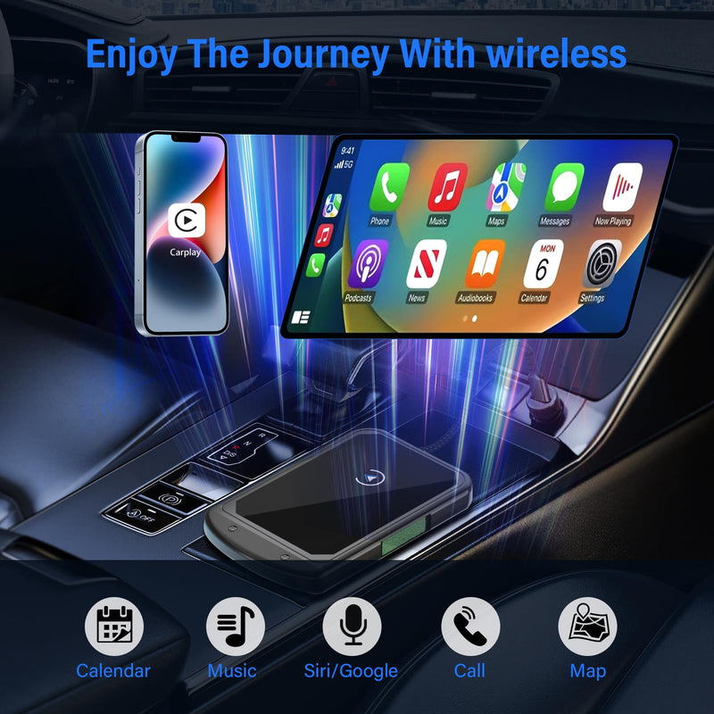 Wireless CarPlay Adapter for Apple iPhone - Plug & Play, Stable & Fast Connection, Compatible iPhone iOS 10+, Convert Original Wired to Wireless CarPlay Only for Car Since 2016
