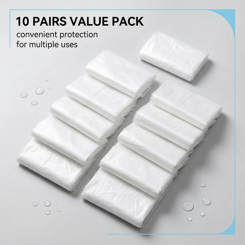 10 Pairs Waterproof Non-Slip Shoe Covers for Adults Transparent Long and Short Shoe Protector Rain