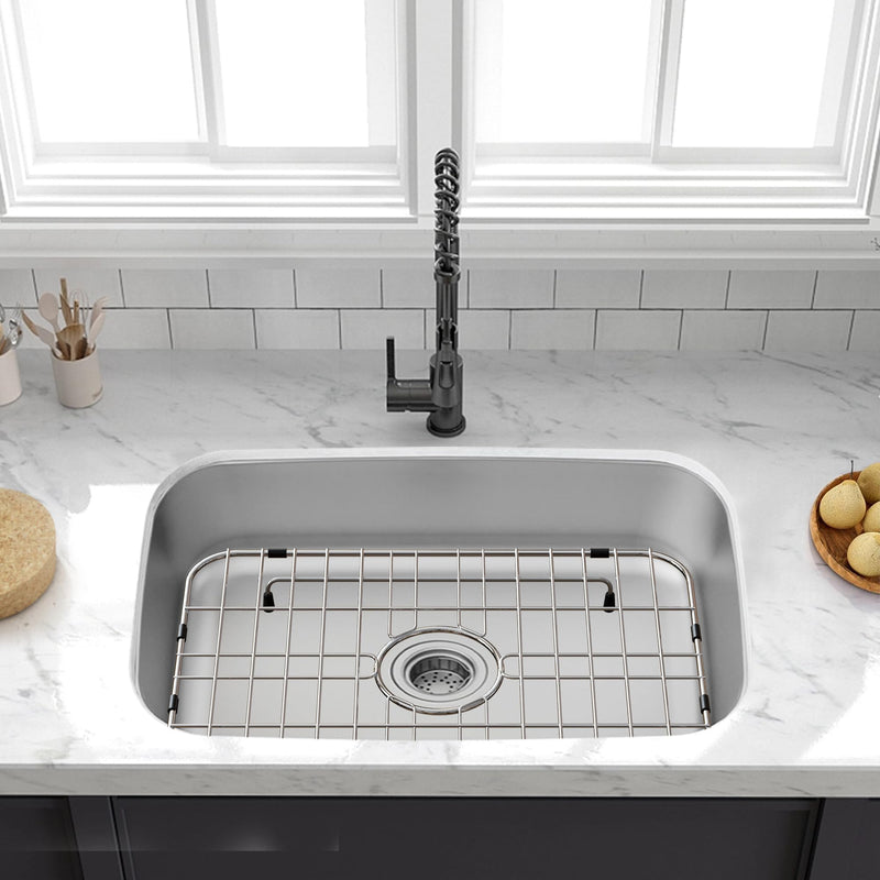 Sink Grid 18" X 12-1/2", Stainless Steel Sink Grids for Bottom of Kitchen Sinks, Centered Drain with Corner Radius 1-1/2" 18" X 12-1/2" (Centered Drain)