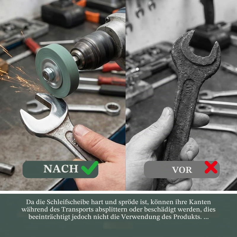100 Grit 70mm Green Round Whetstone - 1 Piece Grinding Wheel with 8mm Shank for Metalworking, Stainless Steel, Alloys, Suitable for Drill and DIY Projects