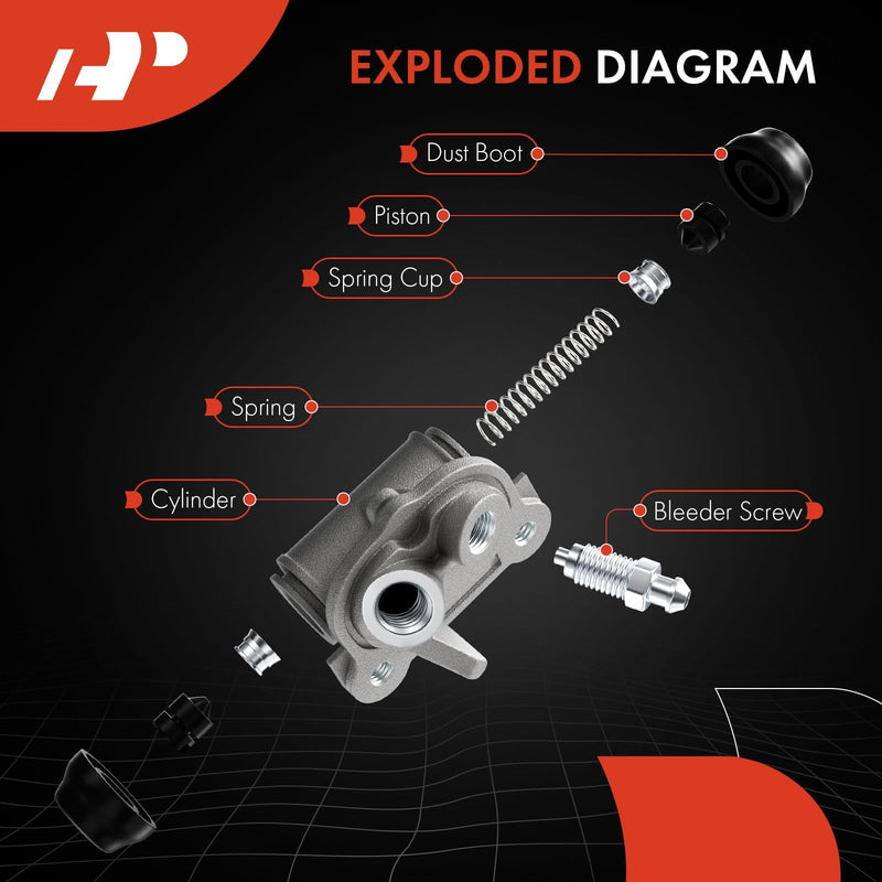 A-Premium Front Passenger Drum Brake Wheel Cylinder Compatible with Select Ford and Mercury Models - Mustang 1964-1970, Falcon 1960-1966, Falcon Sedan Delivery 1961-1965, Maverick, Ranchero, Comet