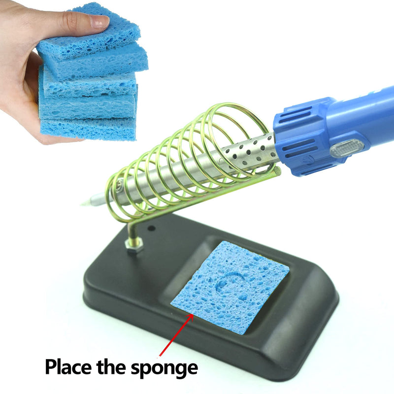 DHER Sponges Soldering Iron Clean Soldering Tips High Temperature Soldering Sponge Pack of 10 Soldering Iron Cleaning Sponge Thickened 5.5 x 5.5 cm Square High Temperature Resistant Soldering Iron Head Cleaning Sponge