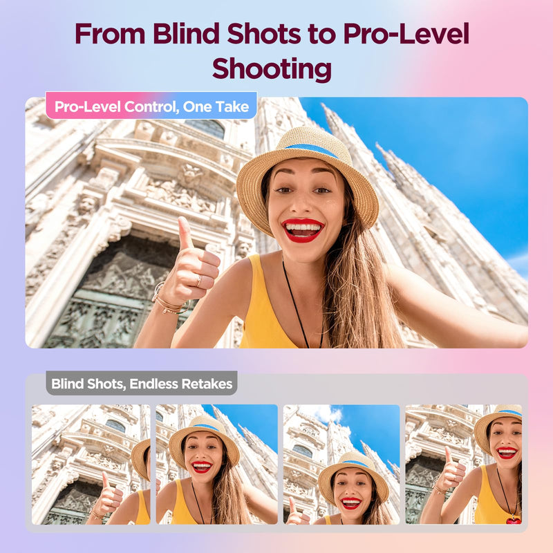 Phone Vlog Selfie Monitor Screen, Exclusive Outdoor AMOLED HD Display, Sunlight Visible, Fully Unlock Your iPhone Rear Camera for Vlogging, Recording, and Live Streaming, Compatible with iPhone 2.13 inch screen