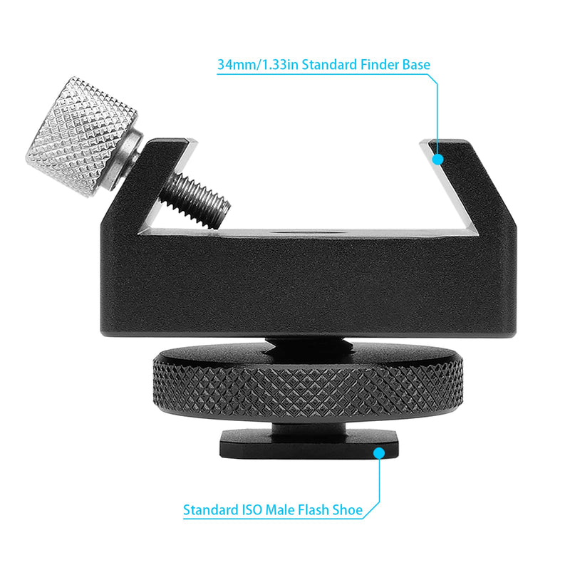 Metal Telescope Finderscope Mount Adapter Finder Scope Base Dovetail Bracket with 1/4" Threaded Hole for Video DSLR Mirrorless Camera Flash Hotshoe Coldshoe Hot Cold Shoe Sky Astrophotography