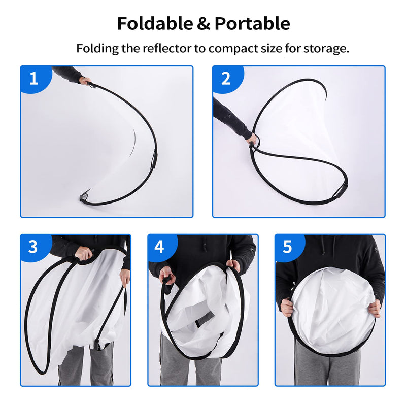Selens 40"x 60"/100 x 150CM Photo Light Reflector Photography Kit 5-in-1 Gold/Silver/White/Black/Diffuser with Holder Clip & Collapsible Multi-Disc Carrying Case for Studio Outdoor Lighting