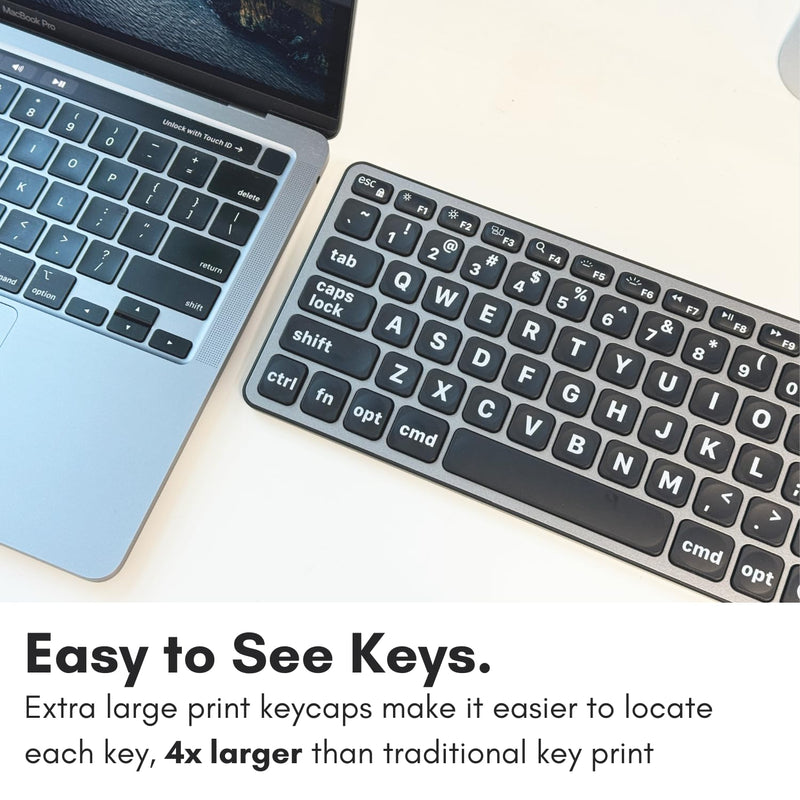 Macally Wired Keyboard for Mac (USB C + A) - Large Print and Backlit Apple Keyboard Wired - 107 Key Full Size Large Letters USB C Keyboard for Macbook Pro/Air, Mac Mini, iMac