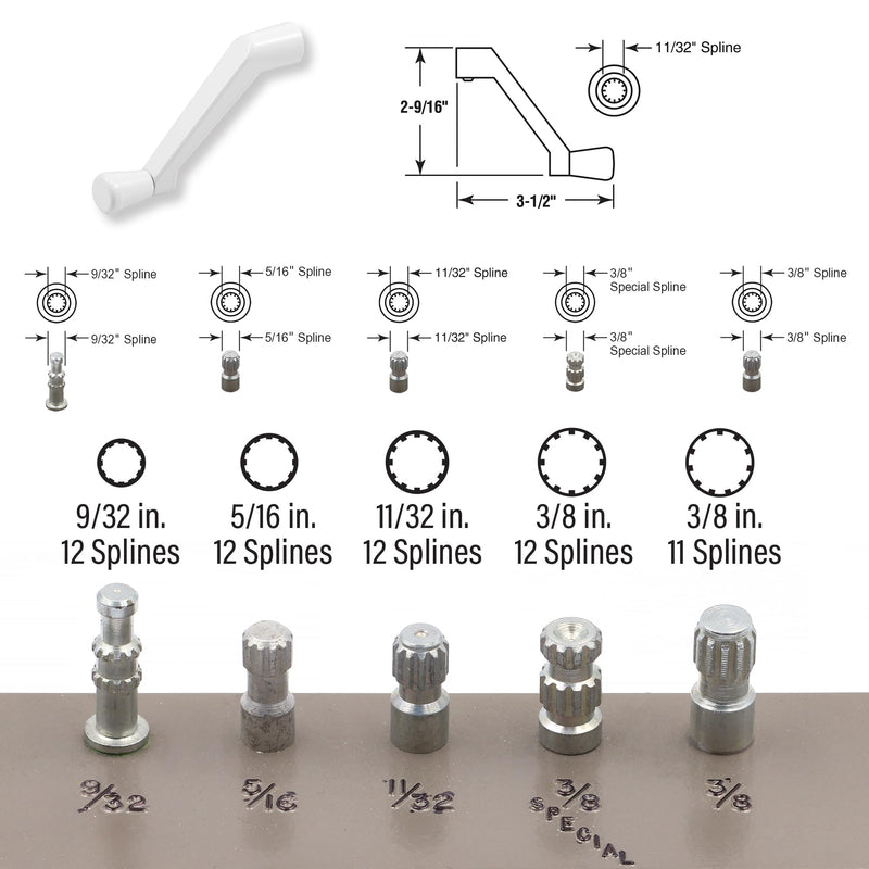 Truth TH 23025 9-1/2 In. Single-Arm Right-Hand Casement Operator with Crank, fits Truth, White Finish (Single Pack) | With Crank, Fits Truth, White Finish, Single Pack