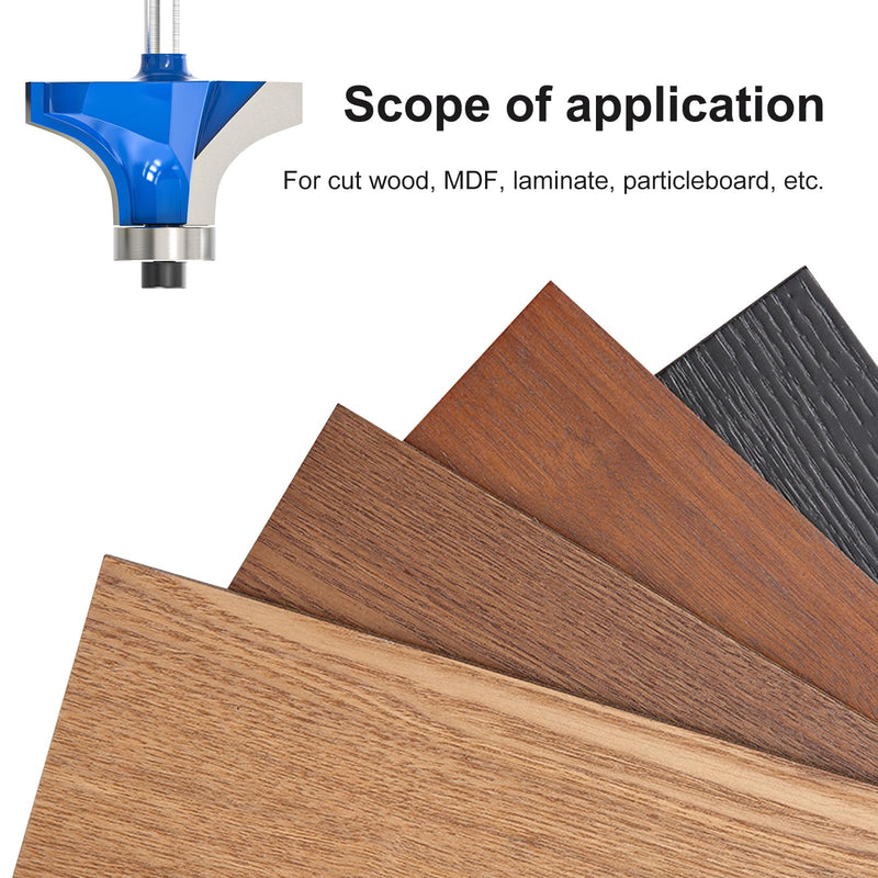 7Pcs 1/4" Inch Shanks Roundover Edging Router Bit Set,Round Radius: 1/2",3/8",5/16",1/4",7/32",3/16",1/8" Shank 1/4" 7PCS