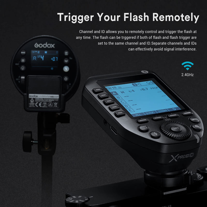 Godox XProII-O XProIIO TTL Wireless Flash Trigger Transmitter, 2.4G Wireless HSS 1/8000S, Bluetooth Connection, Smart and Portable Large Screen Flash Trigger Compatible for Olympus Panasonic Cameras