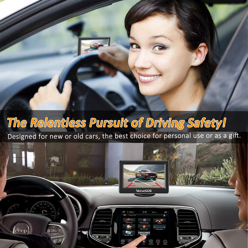 Reversing Camera System VM1 HD1080P Wired Car Backup Camera Kit 4.3” Car Monitor and HD1080P Camera with Waterproof Night Vision Backup Camera for Cars,Pickups,SUVs,Vans, Sedans, Trucks