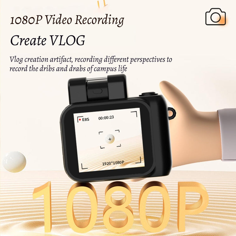 Retro Mini Camera, Mini Retro Digital Camera, Vintage Video Effects, Portable Easy to Operate (Black) Black