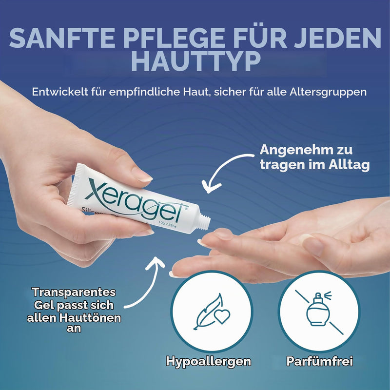 Xeragel Silicone Ointment, 10g | 100% medical grade silicone gel, self-drying, does not drip or run, also suitable for scars on the face