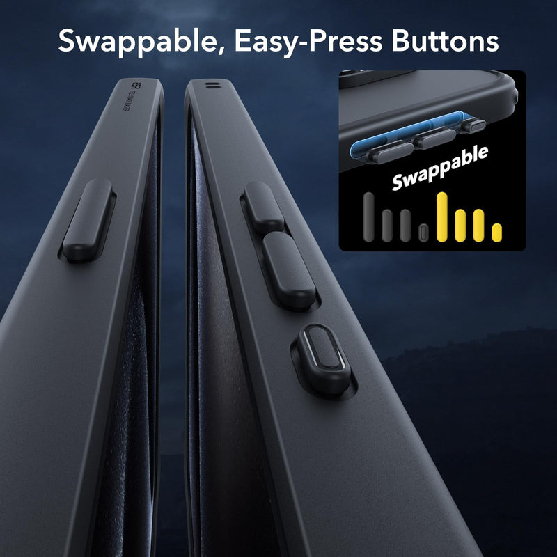 ESR for iPhone 15 Pro Case Set, Translucent Matte Case with Screen Protector, Compatible with MagSafe, Military-Grade Protection, Classic Series, Frosted Black