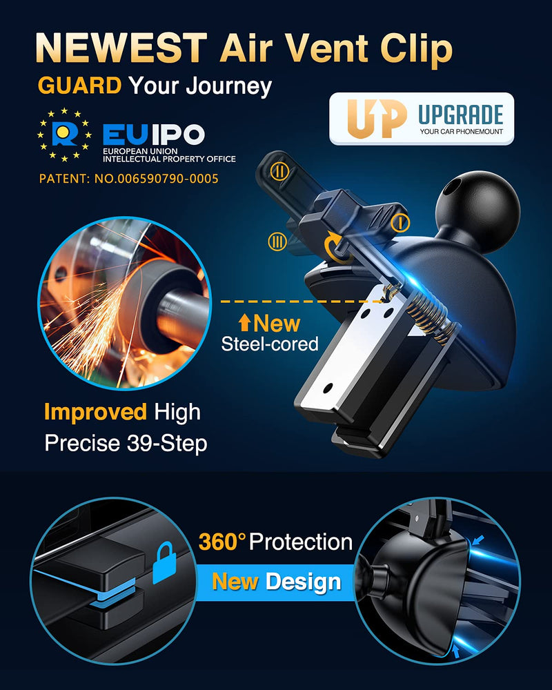 [Pro Version] VANMASS Universal Car Phone Mount [Super Suction Cup] Dashboard Phone Holder Stand, Handsfree Windshield Dash Vent Phone Holder Car, Compatible for iPhone 15 14 13 12 Samsung LG & Truck Black