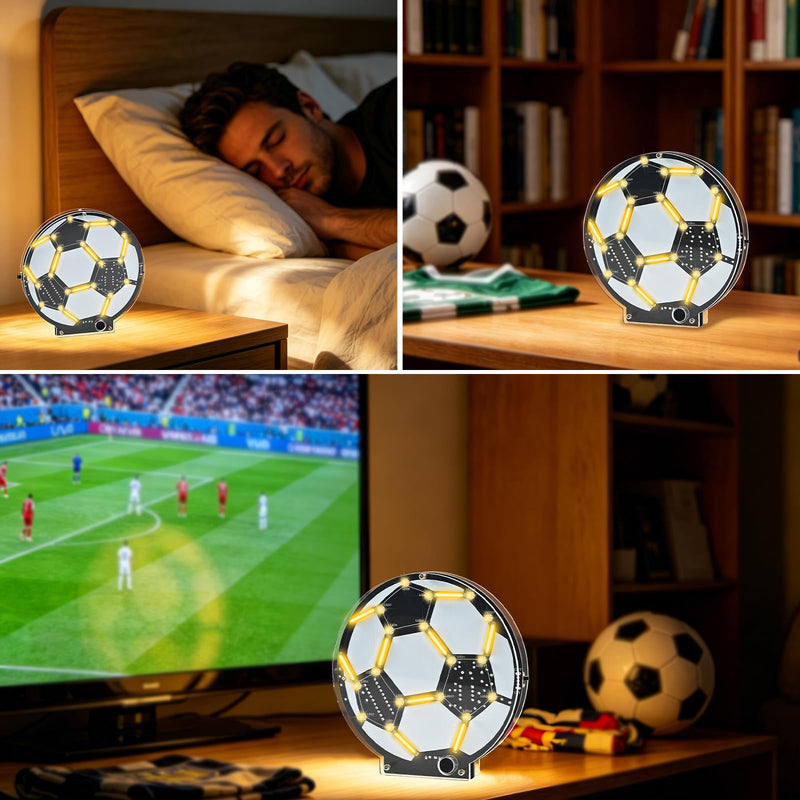 Football Soldering Kit LED Lamp, DIY Mint Learning Set, Electronic Kit for Beginners and Football Fans, Sound-Controlled Light + 5 Modes in Continuous Light Soldering Project, Decorative
