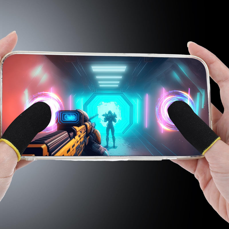 30 Pcs Carbon Gamer Finger Thumb Sleeves Mobile Gaming Smooth Operation Stabilizer Sweatproof Breathable Thin Compression Support Glove Protector Seamless Screen Finger Cover