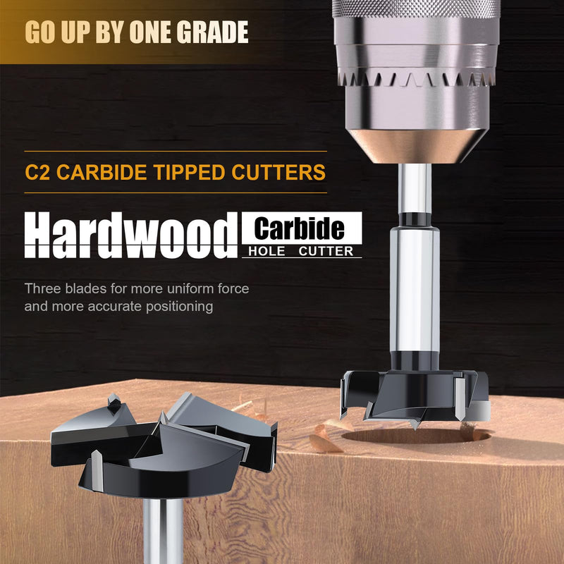 4" | 102mm Forstner Drill Bit,Triple Flute Tungsten Carbide Tipped - for Hard Wood,Soft Wood Woodworking Hinge Cutter Tool Kits for Veneered Plywood Plastic 4'' | 102mm