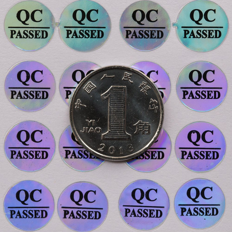 [Australia - AusPower] - 1000pcs/lot Round 10mm QC Sticker Lable Sticker adhensive QC Passed Laser Hologram Stickers 