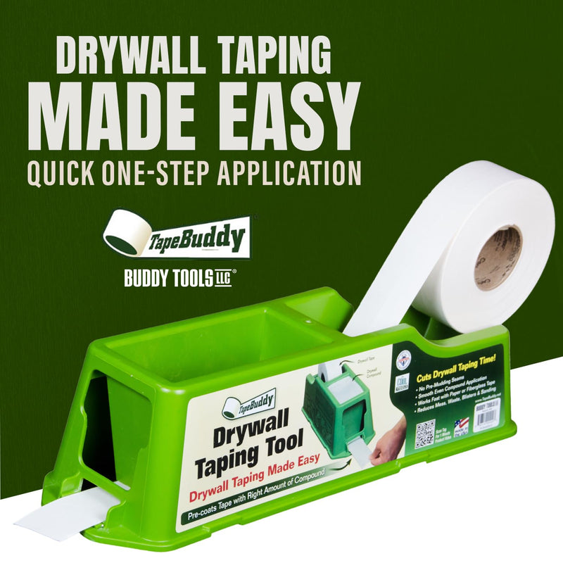 Buddy Tools TapeBuddy Drywall Taping Tool | Simplifies Drywall Banjo Taping - Reliable & Efficient Tape Dispenser for DIYers - Easy to Use - Reduces Mess and Waste