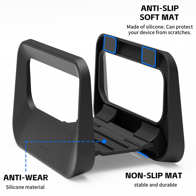 Vertical Laptop Stand for Desk,Plastics Laptop Holder Dock with Silicone Protection,Compatible with All MacBook/Surface/Samsung/HP/Dell/Chrome Book (Black) Single Black