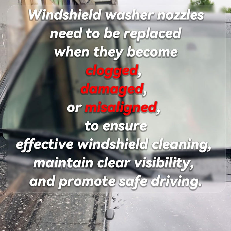 Windshield Washer Nozzle Windscreen Wiper Spray Front Hood Jet Kit Parts 5116079AA 5160308AA Replacement Compatible with Chrysler Dodge Jeep Ram Selected Models 78 inch Hose 2 Nozzles