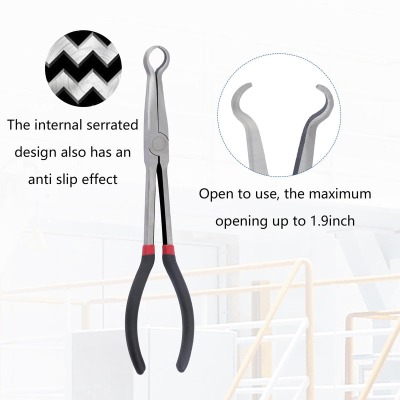 Spark Plug Removal Tool - Professional O Ring Nose Spark Plug Pliers with 11" Extended Design & Anti Slip Handle - Your Car Essentials Spark Plug Boot Removal Tool