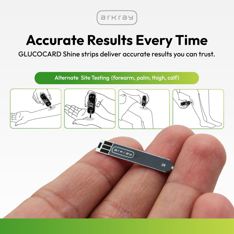 ARKRAY GLUCOCARD Shine Blood Glucose Test Strips – No Coding Required, Fast 5-Second Results, 0.5 Microliter Sample Size – Compatible with GLUCOCARD Shine Blood Glucose Meters, 50 Count 50 Count (Pack of 1)
