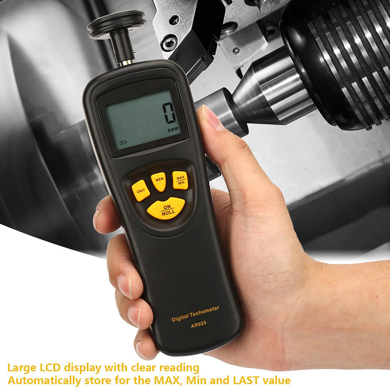 Tachometer Smart Sensor Digital 0.5~19999 RPM Contact Display, Speedometer Photo Speed with LCD Backlight, Handheld Smart Sensor Speedometer