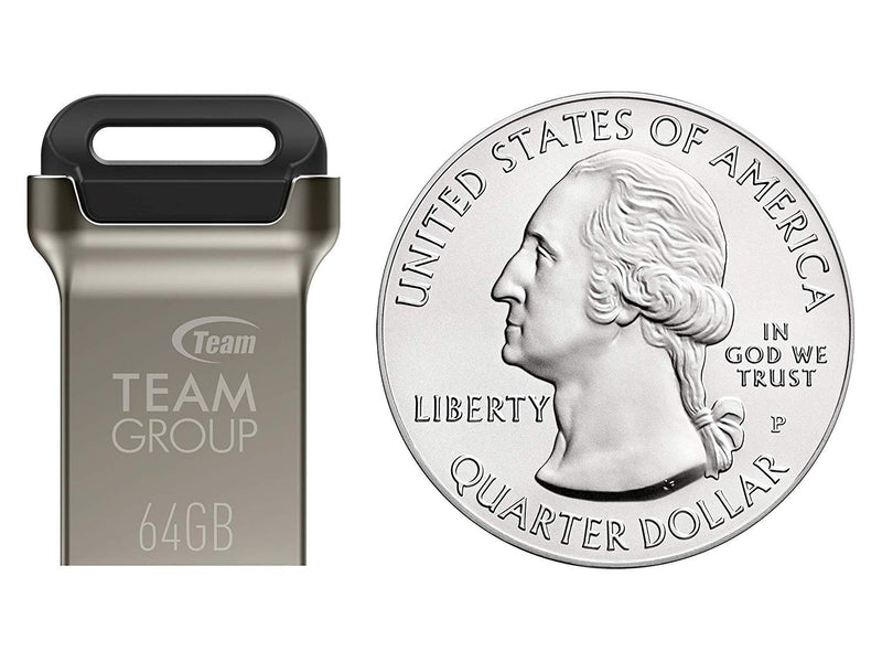 TEAMGROUP C162 512GB USB 3.2 Gen 1 USB 3.1/3.0 Mini Fits Metal Read 140MB/s Flash Thumb Drive External Data Storage Memory Stick Compatible with Computer/Laptop Black TC1623512GB01