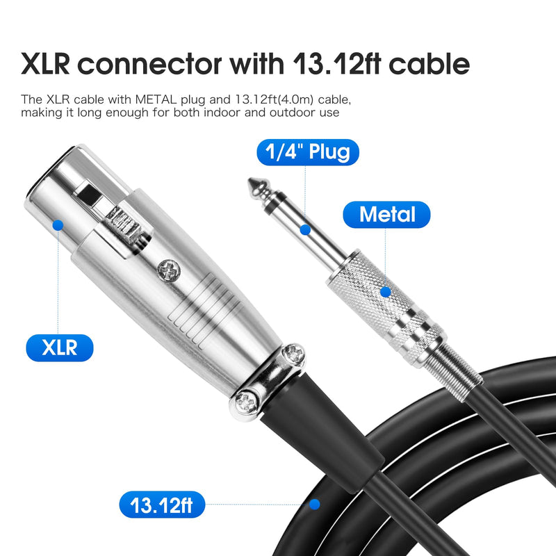 KM88 Handheld Wired Karaoke Microphone, Super Cardioid Dynamic Vocal Mic with 13.12ft Detachable XLR Audio Cable and ON/Off Switch, for Karaoke Singing Machine, Speaker