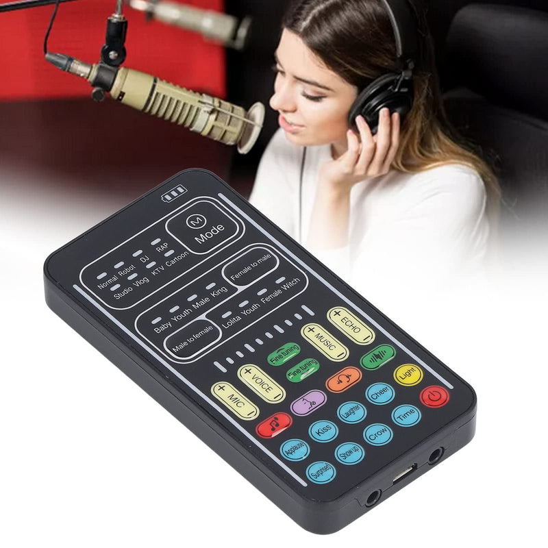 Voice Changer, I9 Live Sound Card Voice Changer Portable Mini Gaming Voice Plug and Play for Game Anchor Recording Mobile Phone Computer (Ejoyousngbuw0745m-11) Ejoyousngbuw0745m-11
