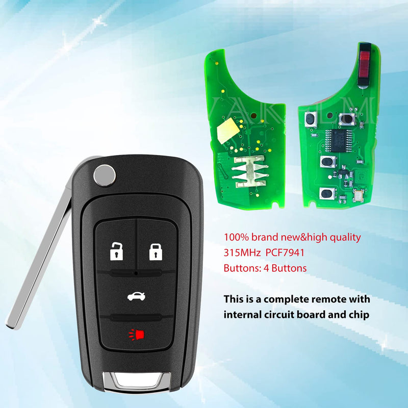 fit for 2010 2011 2012 2013 2014 2015 2016 2017 Chevy Equinox Camaro Cruze Malibu Impala Sonic GMC Terrain Buick Lacrosse Regal Verano Encore Keyless Entry Remote Fob 4button x1