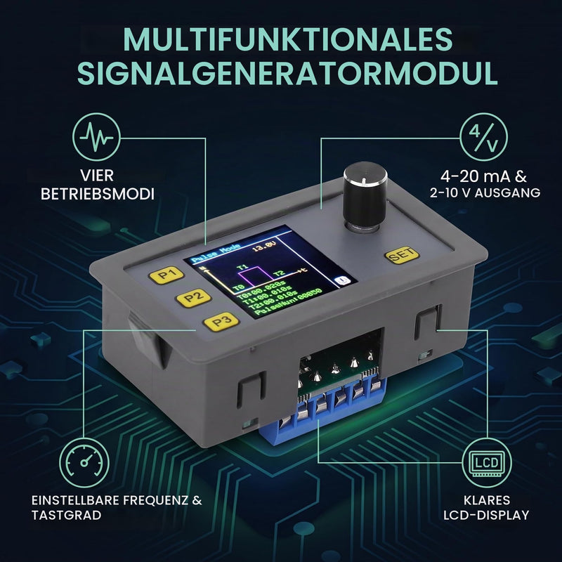 Fafeicy WSFG-06 PWM Signal Generator Module, 4-20mA 2-10V -10- + 70°C Pulse Adjustable Module, Sine Wave Signal Generator, 30mA Output Current, 0-100% Cycle Range, Supports Multiple Modes