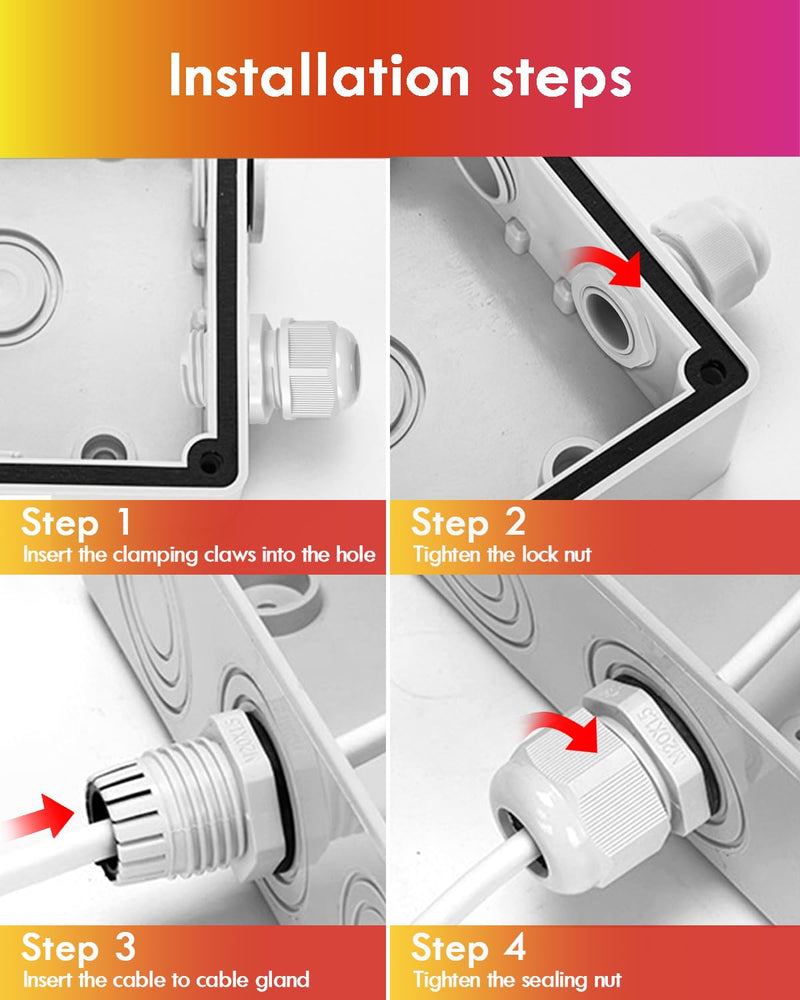 Cable gland set, Gorffy 40 pieces IP68 cable gland waterproof M12 M16 M20 M25, cable glands for outdoor garden switch box junction box, plastic nylon cable glands 40 pieces