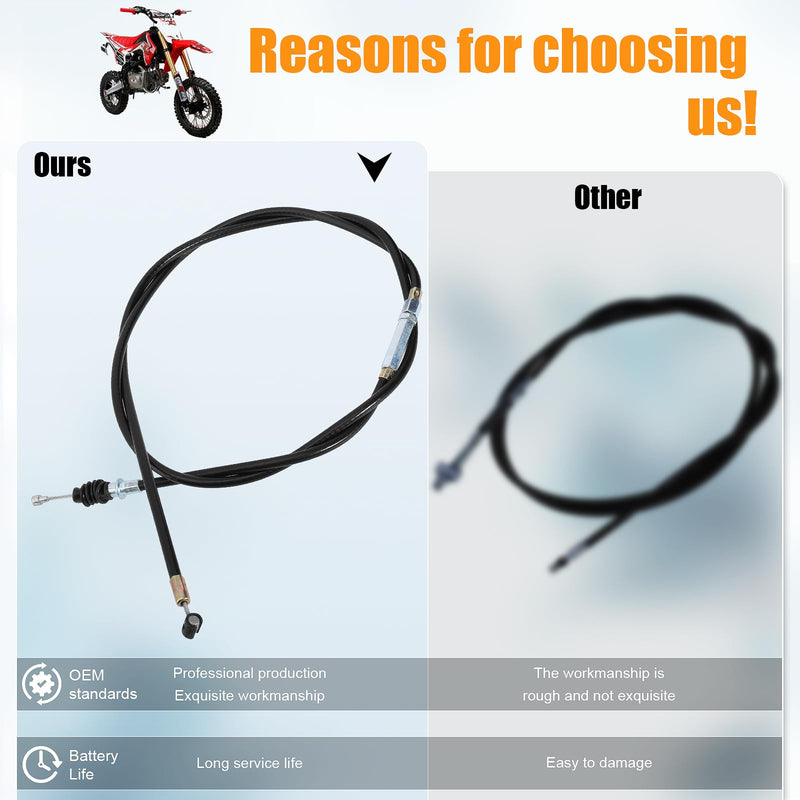 50inch Adjustable Black Clutch Cable for 50cc-90cc 110cc 125cc 140cc 150cc 200cc 250cc Motorcycle ATV Quad Scooter Go Kart Moped Pit Dirt Bike Tricycle Buggy Apollo Chinese KLX XR CRF SSR SDG