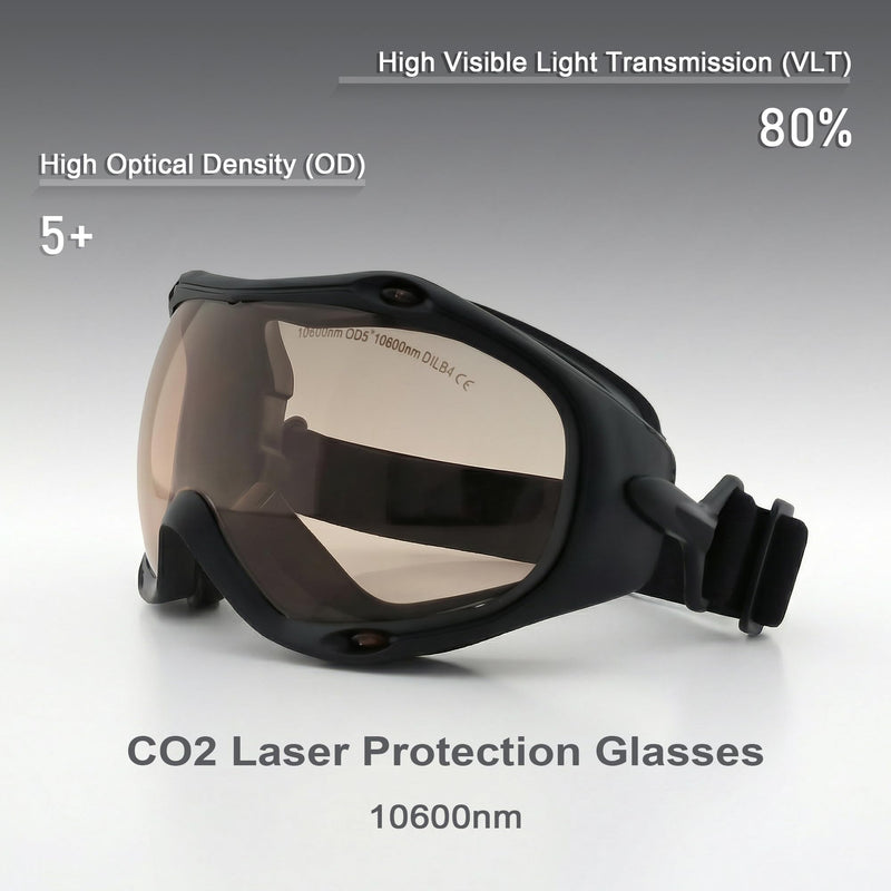 MCWlaser CO2 Laser Safety Goggles 10600nm 10.6um OD5+ Eye Protection Glasses For CO2 Laser Engraver Cutting Cutter EP-4 Style 10 Pro 10