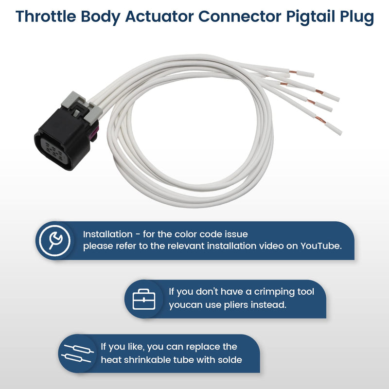 Anina PT2713 Replace GM Electronic Throttle Body Control Motor Connector Throttle Body Actuator Wire Harness for GM Engine LS2 LS3 LS7 2006-2015 Chevrolet Silverado GMC Sierra Tahoe Suburban Escalade