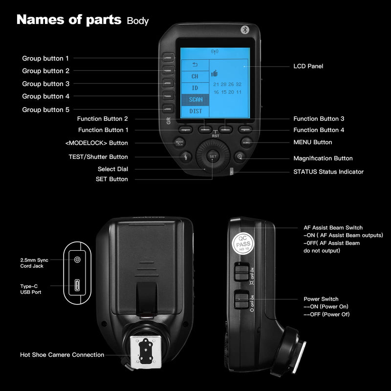 Godox XproII-F TTL Wireless Flash Trigger Transmitter Compatible for Fujifilm Cameras,2.4G X System 1/8000s HSS Trigger for Fuji, (XproII-F)